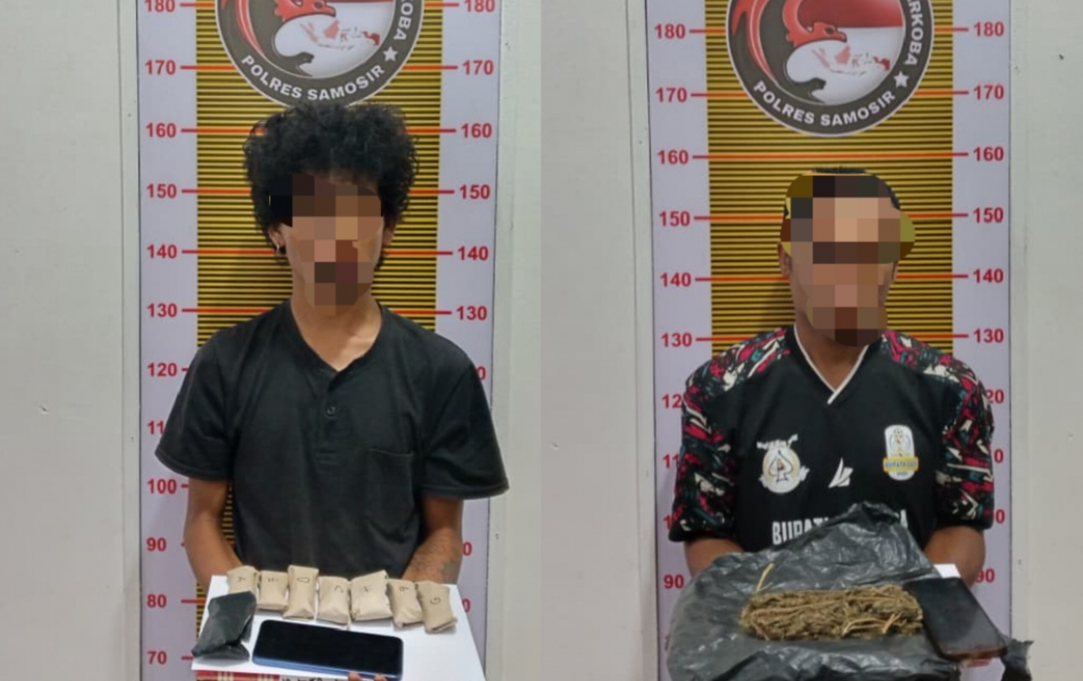 Satres Narkoba Polres Samosir Ringkus Dua Pria Pemilik Ganja di Pangururan
