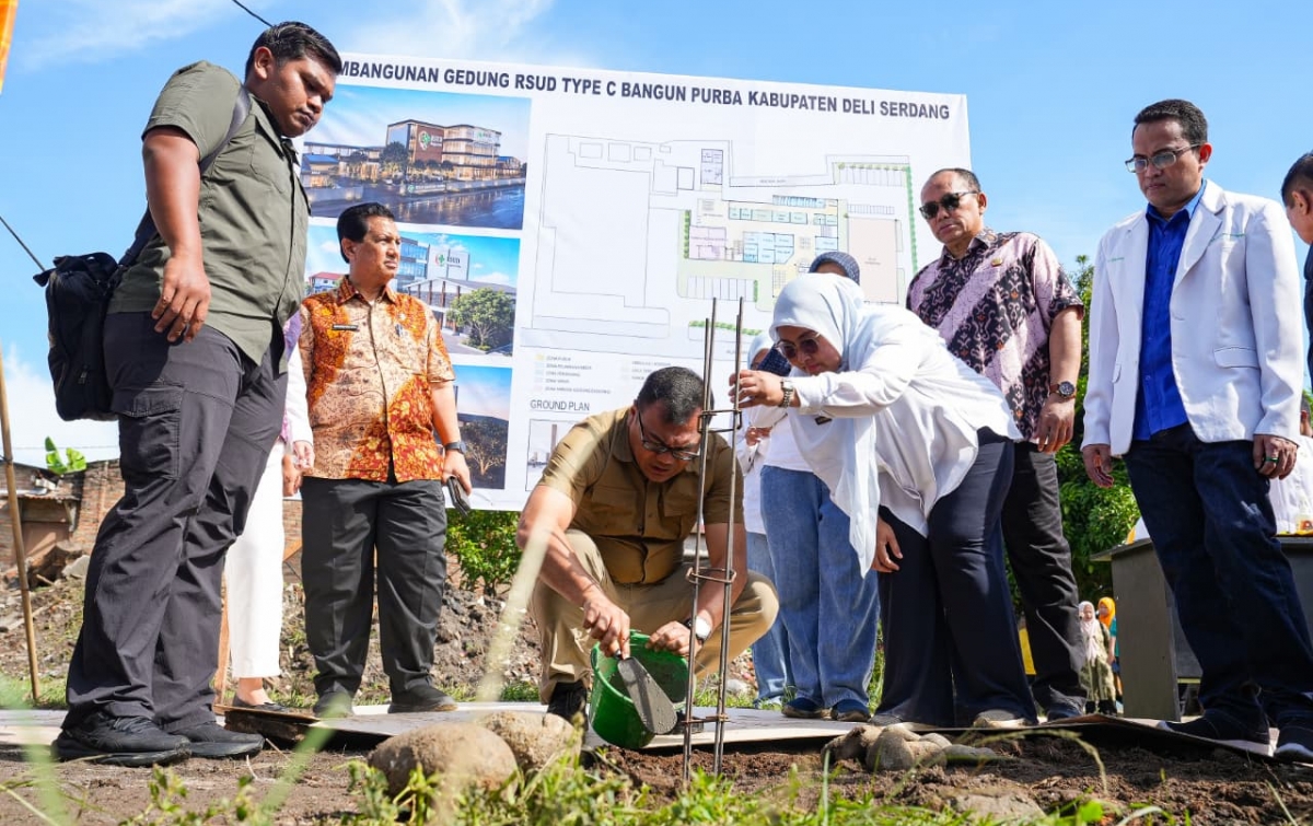 Menuju RS Tipe C: Bupati Deli Serdang Laksanakan Peletakan Batu Pertama di RS Bangun Purba