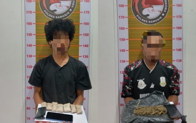 Satres Narkoba Polres Samosir Ringkus Dua Pria Pemilik Ganja di Pangururan