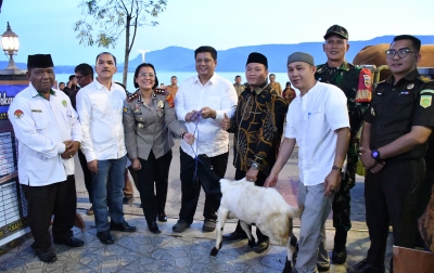 Bupati Samosir Serahkan Hewan Kurban Bantuan Presiden dan Pemkab untuk Umat Muslim