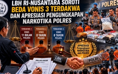 LBH RI-Nusantara Soroti Beda Vonis 3 Terdakwa dan Apresiasi Pengungkapan Narkotika Polres Asahan
