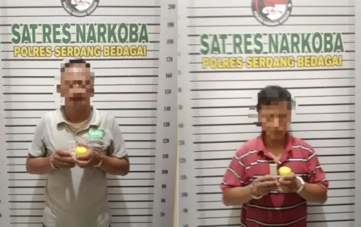 Gerebek Kebun Sawit, Polres Sergai Ringkus 2 Pemain Sabu, 1 Buron