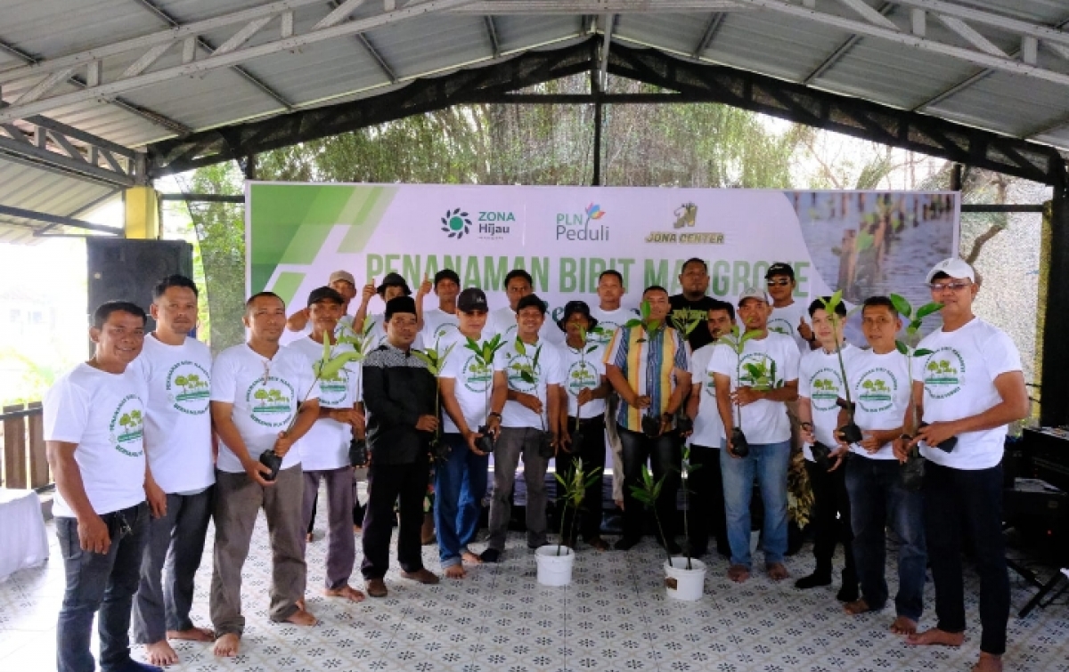 Relawan Zona Hijau Mandiri Tanam Ribuan Manggrove di TWDS