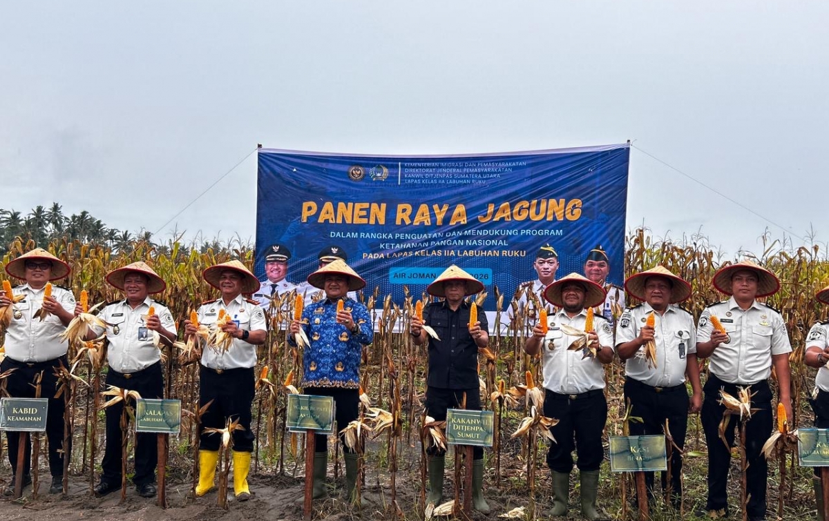 Dari Balik Tembok Pemasyarakatan, Jagung Berlimpah: Lapas Labuhan Ruku Sukses Gelar Panen Raya