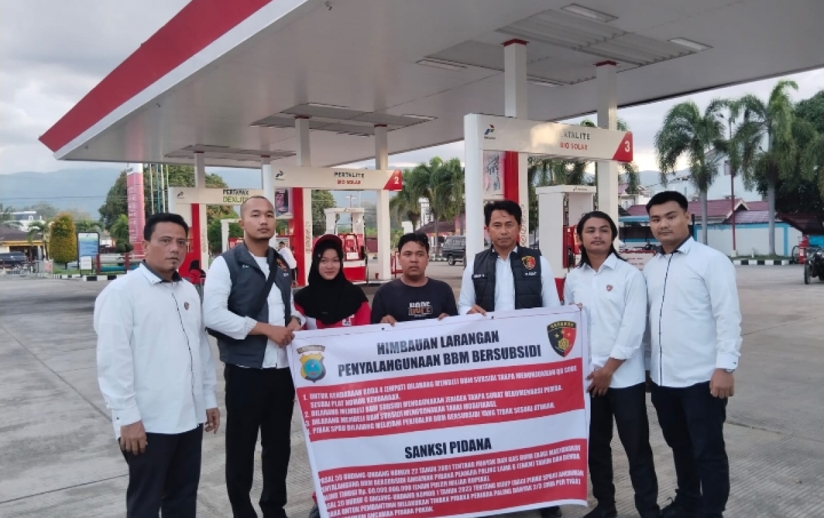 Antisipasi Penyalahgunaan BBM Sat Reskrim Polres Palas Sebar Spanduk di SPBU