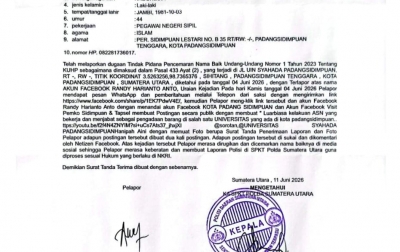 Diduga Sebarkan Informasi Bernada Fitnah, Akun Facebook Randy Harianto Dilaporkan ke Polda Sumut