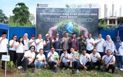 Peringati Hari Bumi dan HUT Deliserdang ke-80: PTPN I Regional 1 dan Forkopimcam Tanjung Morawa Tanam 300 Pohon