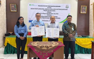 Optimalkan Perlindungan Pekerja, Kejari Nias Selatan dan BPJS Ketenagakerjaan Teken Kesepakatan Hukum