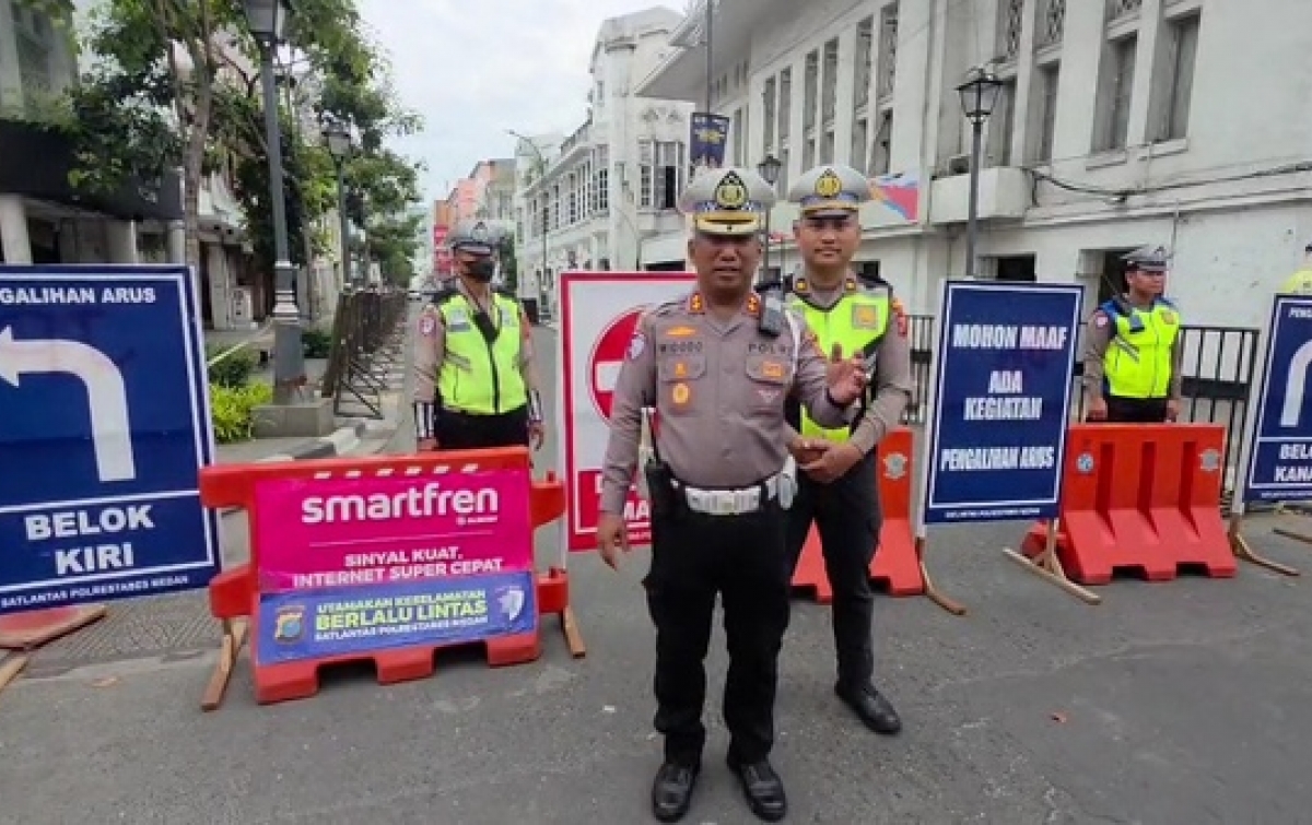 Karnaval di Lapangan Merdeka, Satlantas Tutup Sebagian Jalan di Kota Medan