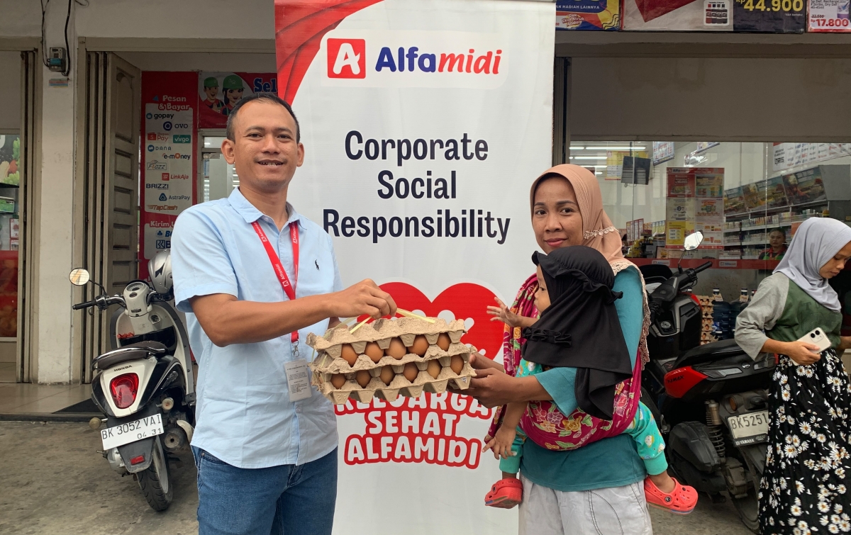Dukung Pencegahan Stunting di Asahan, Alfamidi Salurkan 3.600 Butir Telur
