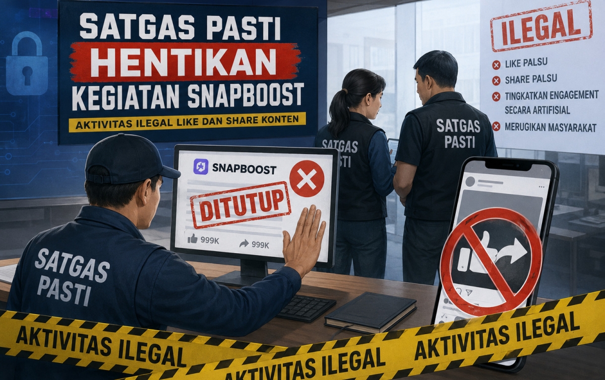 Satgas Pasti Hentikan Kegiatan Snapboost, Aktivitas Ilegal Like Dan Share Konten