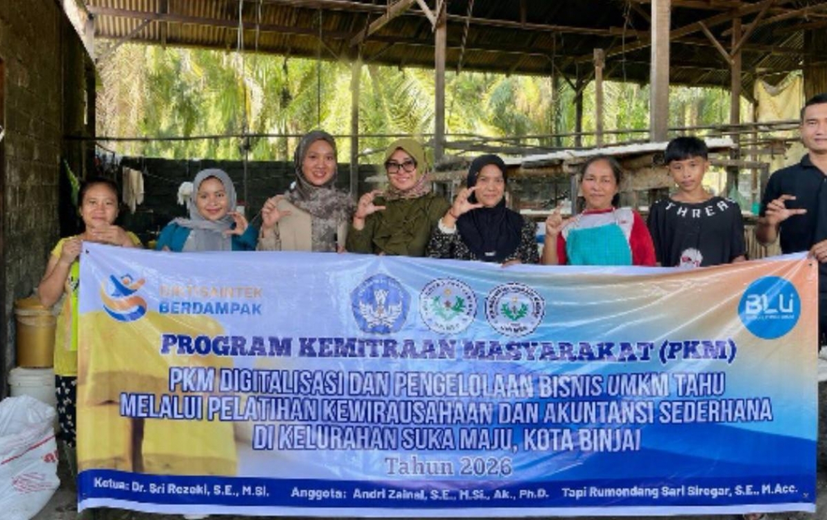 Tim PKM Unimed Dorong Digitalisasi dan Pengelolaan Keuangan UMKM Tahu di Kota Binjai
