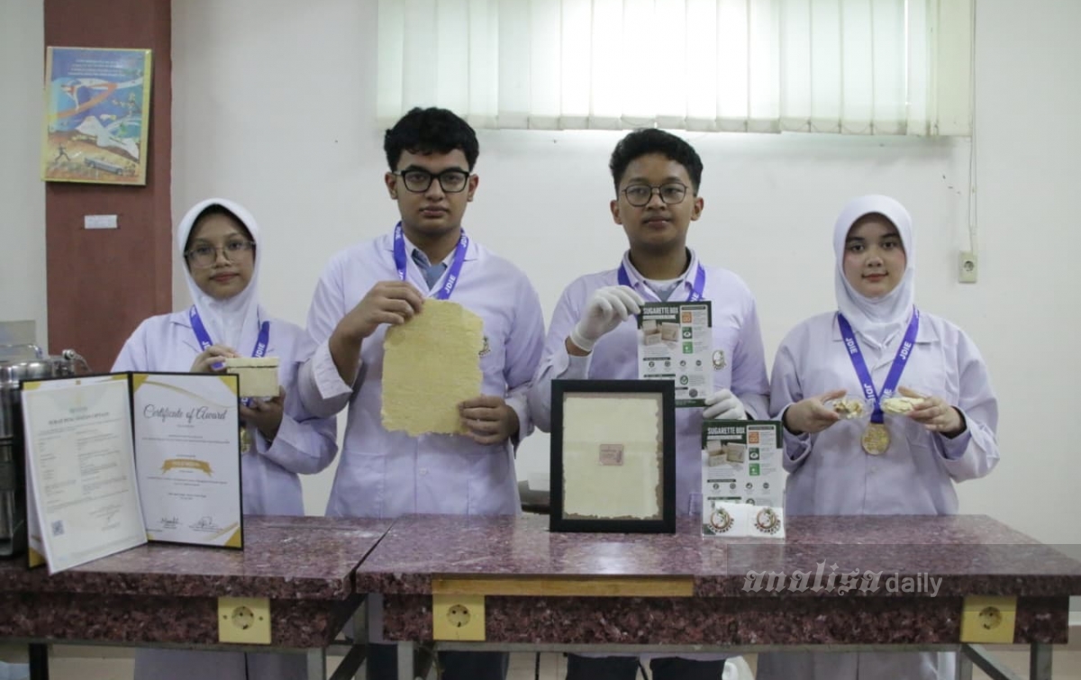 Brilian! Guru dan Siswa YPSA Medan Daur Ulang Puntung Rokok dan Ampas Tebu Jadi Sugarette Box