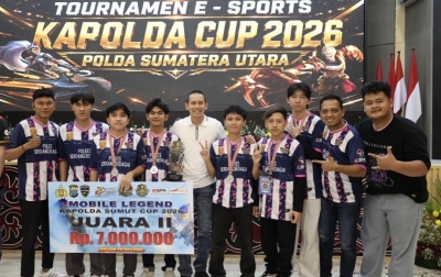 Tampil Solid, Tim GAMA Binaan Polres Sergai Sabet Juara II Turnamen Esport Kapolri Cup Polda Sumut