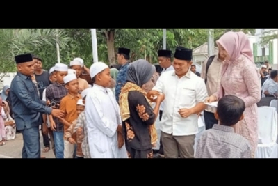 Momen Hari Jadi  ke 19 Palas, Bupati Putra Mahkota Santuni Ratusan Anak Yatim