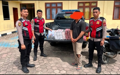 Penjual Rokok Ilegal  Ditangkap Polisi, BB 48 Slop Berbagai Merek Diamankan