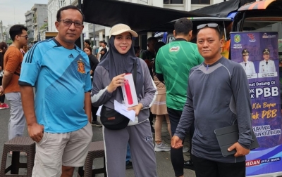 Olahraga Sambil Tunaikan Kewajiban Pajak di Pojok PBB dan Samsat Keliling CFD Kota Medan