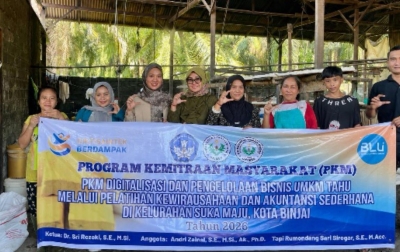 Tim PKM Unimed Dorong Digitalisasi dan Pengelolaan Keuangan UMKM Tahu di Kota Binjai