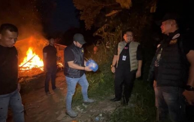 Satres Narkoba Polrestabes Medan Bakar Sarang Narkoba Klambir V