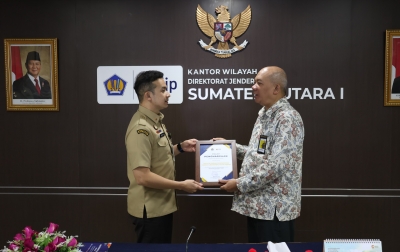 Sinergi Tingkatkan PAD, Bapenda Medan Kunjungi Kanwil DJP Sumut I