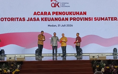 Triyoga Laksito Dikukuhkan Jadi Kepala OJK Sumut, Gubernur Minta Perkuat Ekosistem Keuangan Syariah