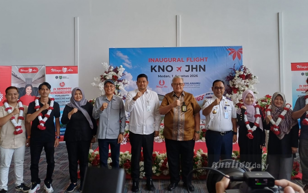 Pangkas Waktu Tempuh Jadi Lebih Dekat, Bobby Nasution Resmi Buka Penerbangan Wings Air Rute Kualanamu–Mandailing Natal