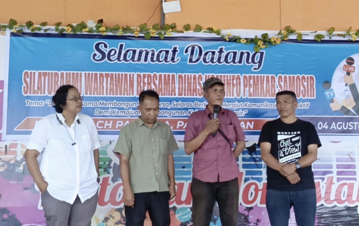 Silaturahmi Wartawan dan Kominfo Samosir Pererat Kemitraan Bangun Komunikasi Konstruktif