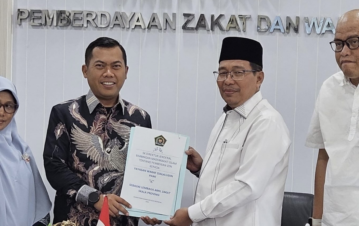 Satu-satunya di Sumut, Djalaludin Pane Foundation Kembali Terima Izin LAZ Skala Provinsi dari Kemenag RI