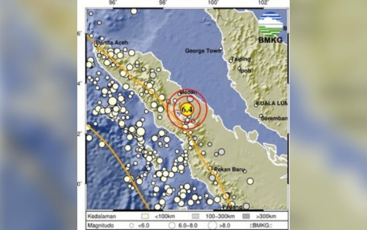 BMKG: Gempa Magnitudo 6,4 Guncang Simalungun hingga Terasa di Medan, Tidak Berpotensi Tsunami