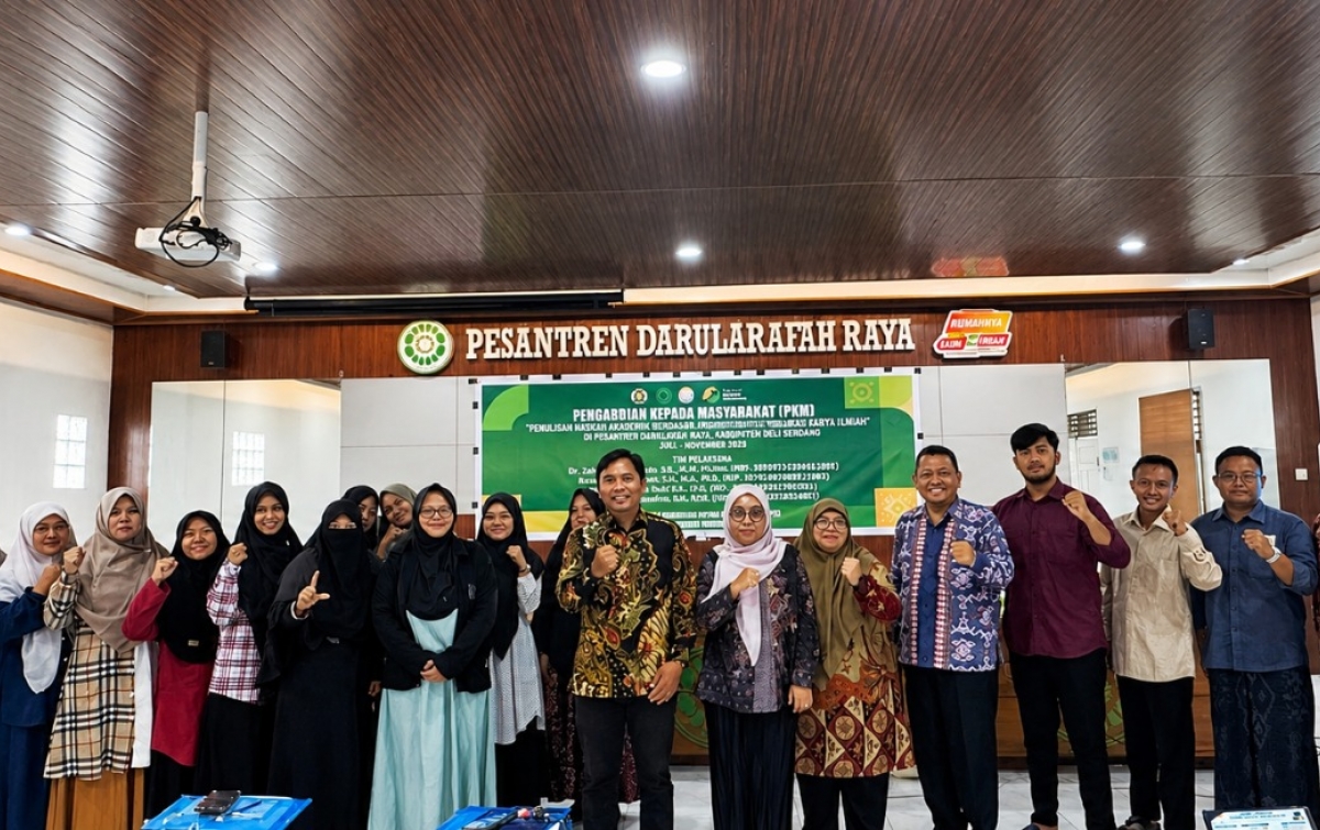 FIB USU Dampingi Guru Pesantren  Darularafah Menulis Artikel Ilmiah Berbahasa Inggris Berbantuan AI