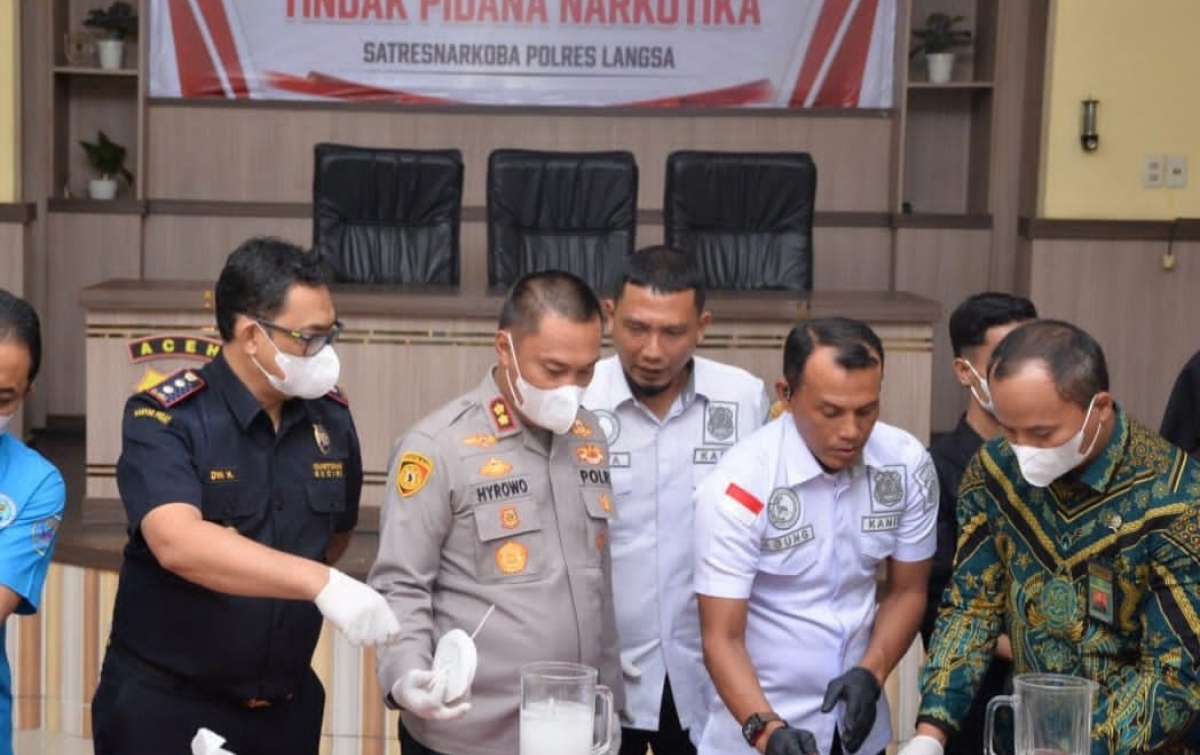 Polres Langsa Musnahkan 3,09 Kg Sabu dan 13,74 Kg Ganja