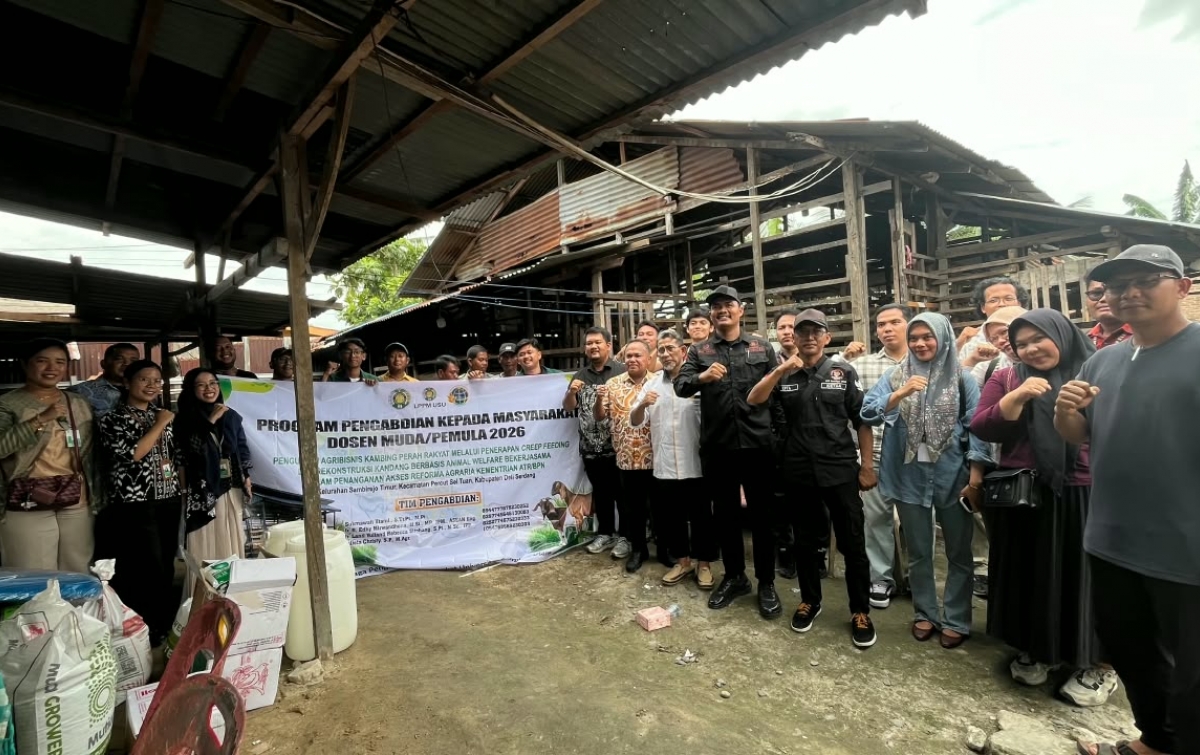 USU–ATR/BPN Deli Serdang Perkuat Peternakan Kambing Perah Rakyat Lewt Inovasi Pakan dan Kandang Berbasis Animal Welfare