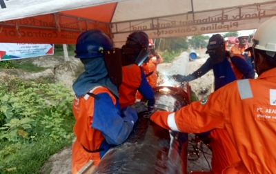 Pengerjaan Pipa Gas PSN di Jalinsum Sebabkan Arus Tersendat, Pihak KSO Minta Maaf ke Pengendara