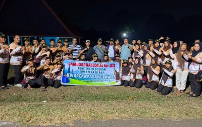 Bupati Putra Mahkota Beri Motivasi Kepada Kontingen Pramuka Palas di Jamnas Cibubur