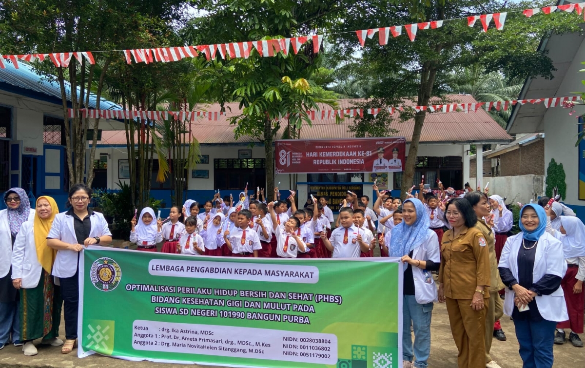USU Edukasi PHBS dan Kesehatan Gigi Sejak Dini di SDN 1 Bangun Purba