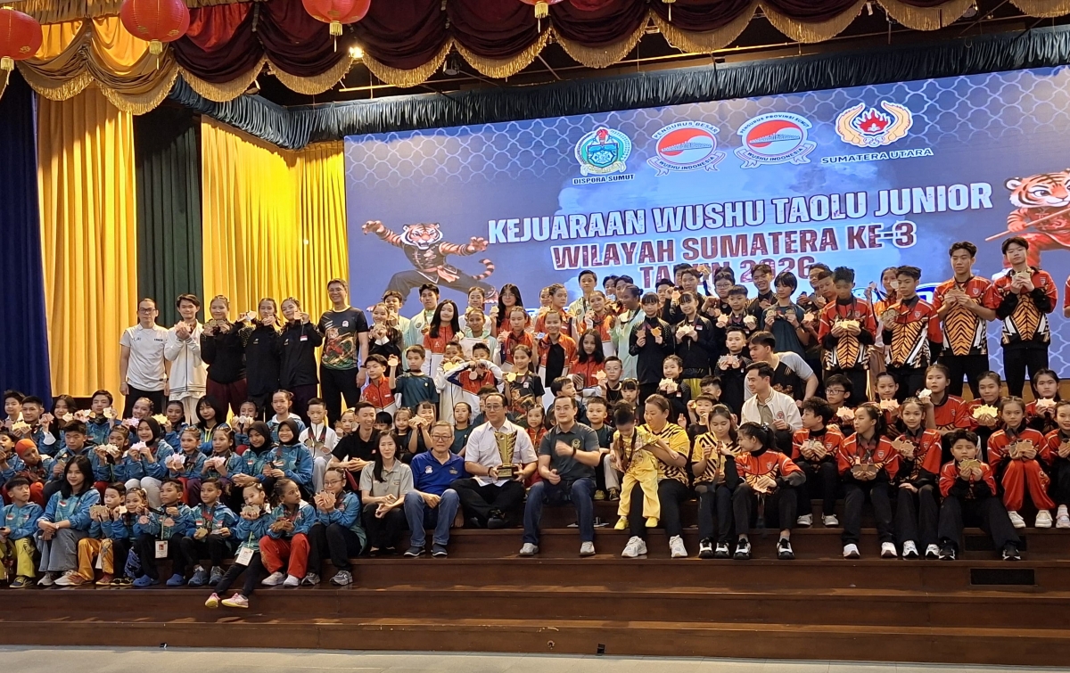 Sumut Juara Umum Kejuaraan Wushu Taolu Junior Sumatera 2026