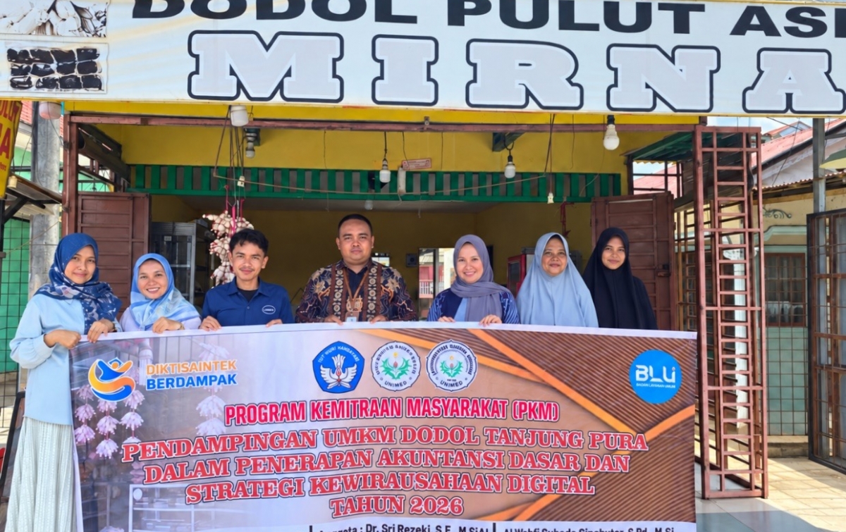 Tim PKM Unimed Dampingi UMKM Dodol Tanjung Pura Terapkan Akuntansi Dasar dan Strategi Kewirausahaan Digital