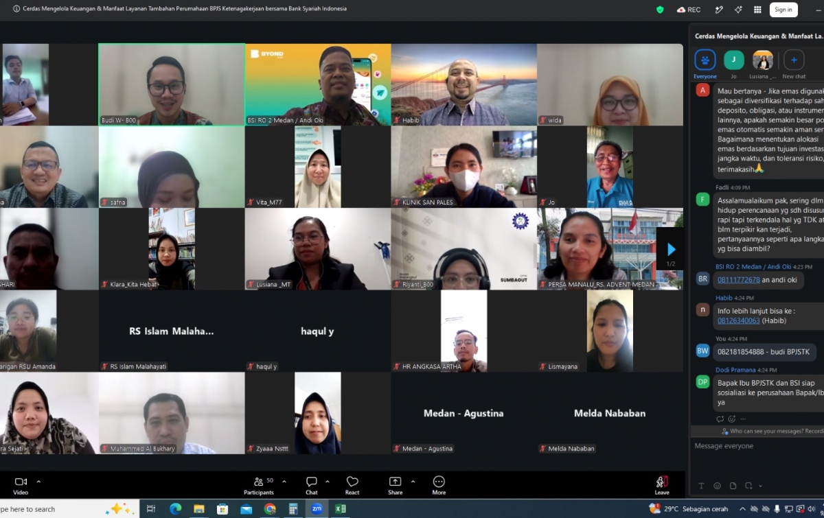BPJS Ketenagakerjaan Medan Kota Gelar Webinar Literasi Keuangan dan Persiapan Pensiun
