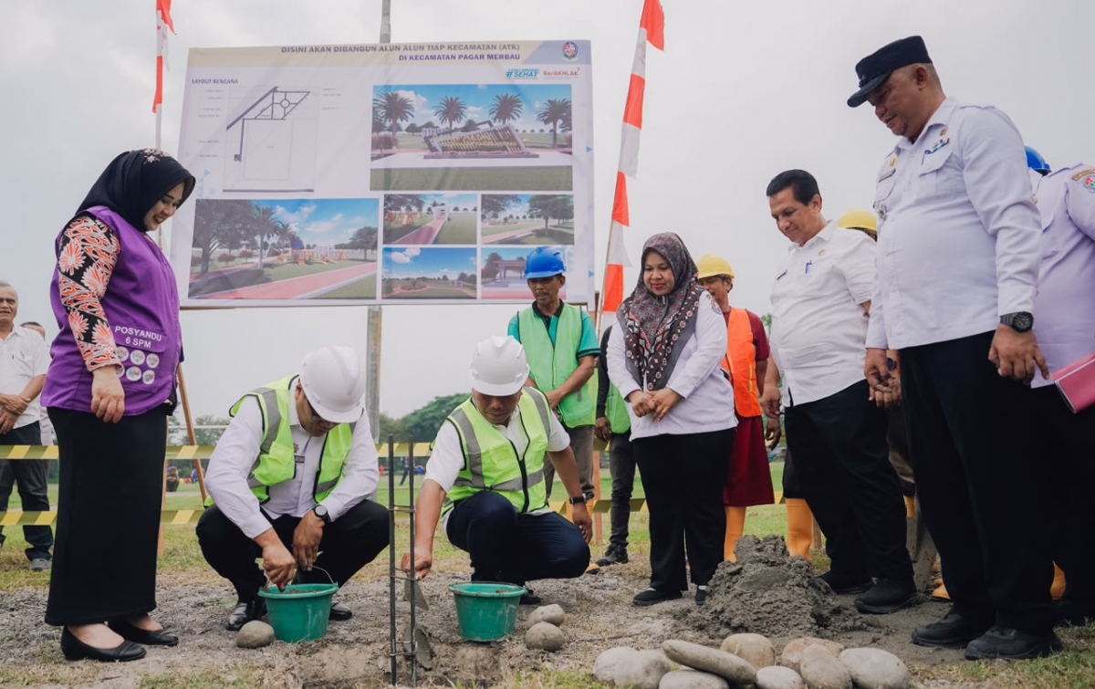 Bupati Deli Serdang Resmikan Pembangunan Alun-Alun di 2 Kecamatan