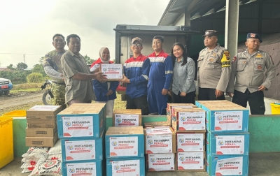 Elnusa Petrofin Salurkan Bantuan Darurat Bagi 650 Pengungsi Erupsi Gunung Sinabung