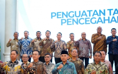 Bupati dan Ketua DPRD Palas Ikuti Rakoor Pencegahan Korupsi Bersama KPK