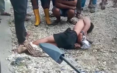 Terduga Maling di Parbuluan Dairi Diikat dan Jadi Sasaran Amuk Massa
