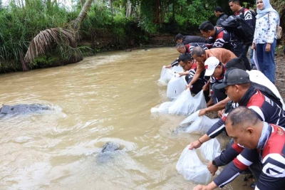 Dukung Lubuk Larangan, 15.500 Benih Ikan Ditebar di Desa Sibongbong Tapsel