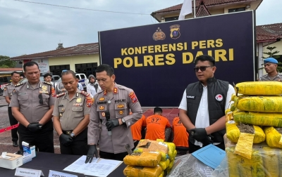 Polres Dairi Amankan 70 Kilogram Ganja dari Hotel, Pemilik Kabur