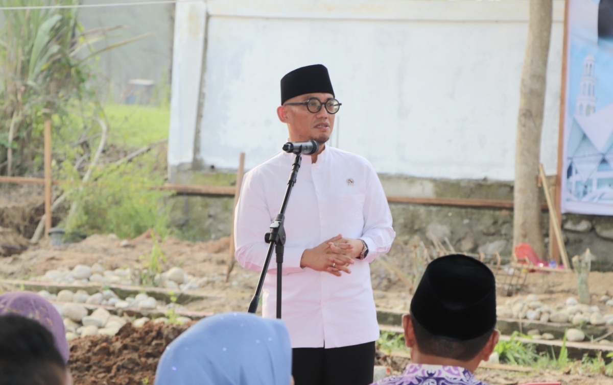 Wamen Haji Letakkan Batu Pertama Gedung PLHUT Sergai, Target Rampung Desember 2026