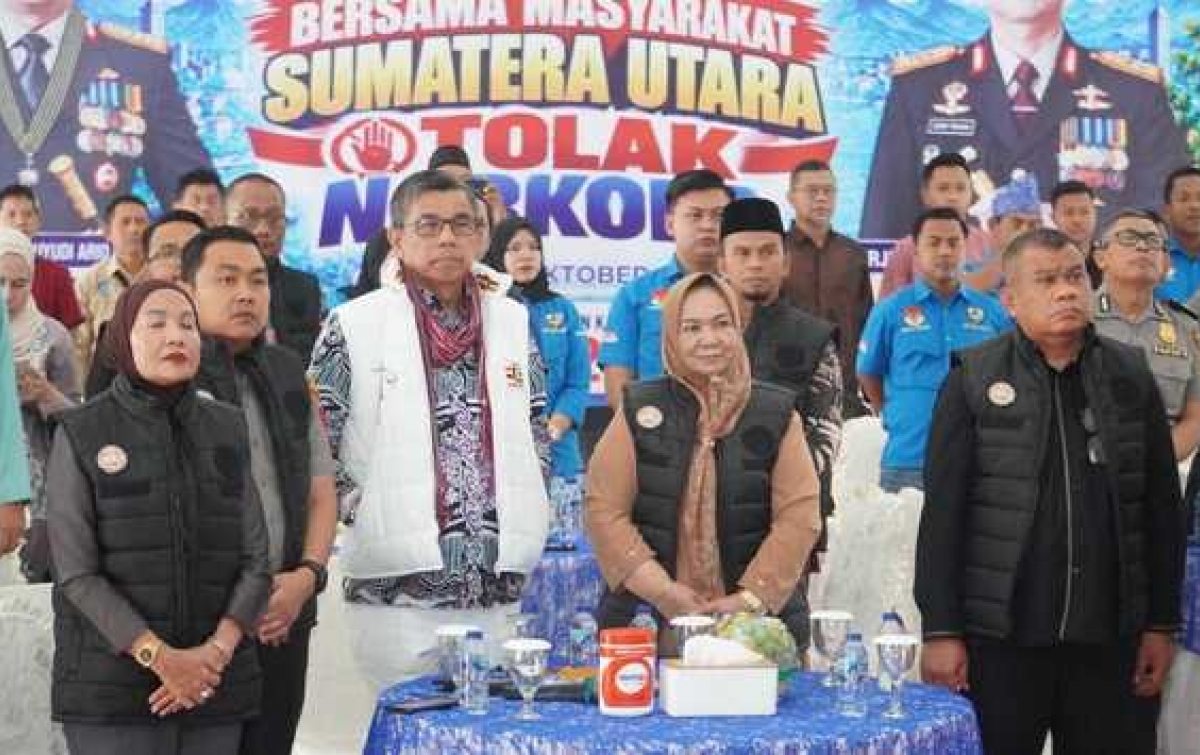 Zoom Meeting Pemusnahan Narkotika Plt Bupati  Langkat Tiorita Ajak Masyarakat Bersatu Lawan Narkoba