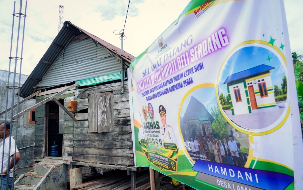 Zakat ASN Bantu Pembangunan Rumah Layak Huni Warga Hamparan Perak