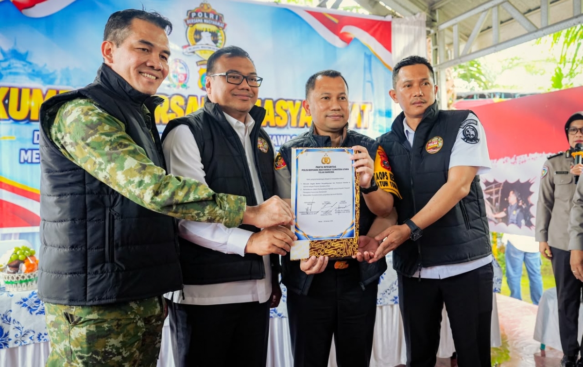 Pemkab Deli Serdang, Polrestabes Medan, TNI dan Warga Deklarasikan Tolak Narkoba