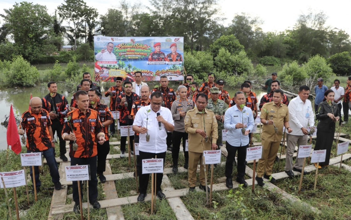 Wujud Nyata Pelestarian Alam, MPW Pemuda Pancasila Sumut Tanam 100 Ribu Pohon Semarakkan HUT ke-67