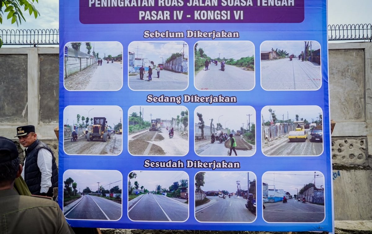 Bupati Deli Serdang Resmikan Jalan Suasa Tengah Pasar VI–Kongsi VI Desa Sampali